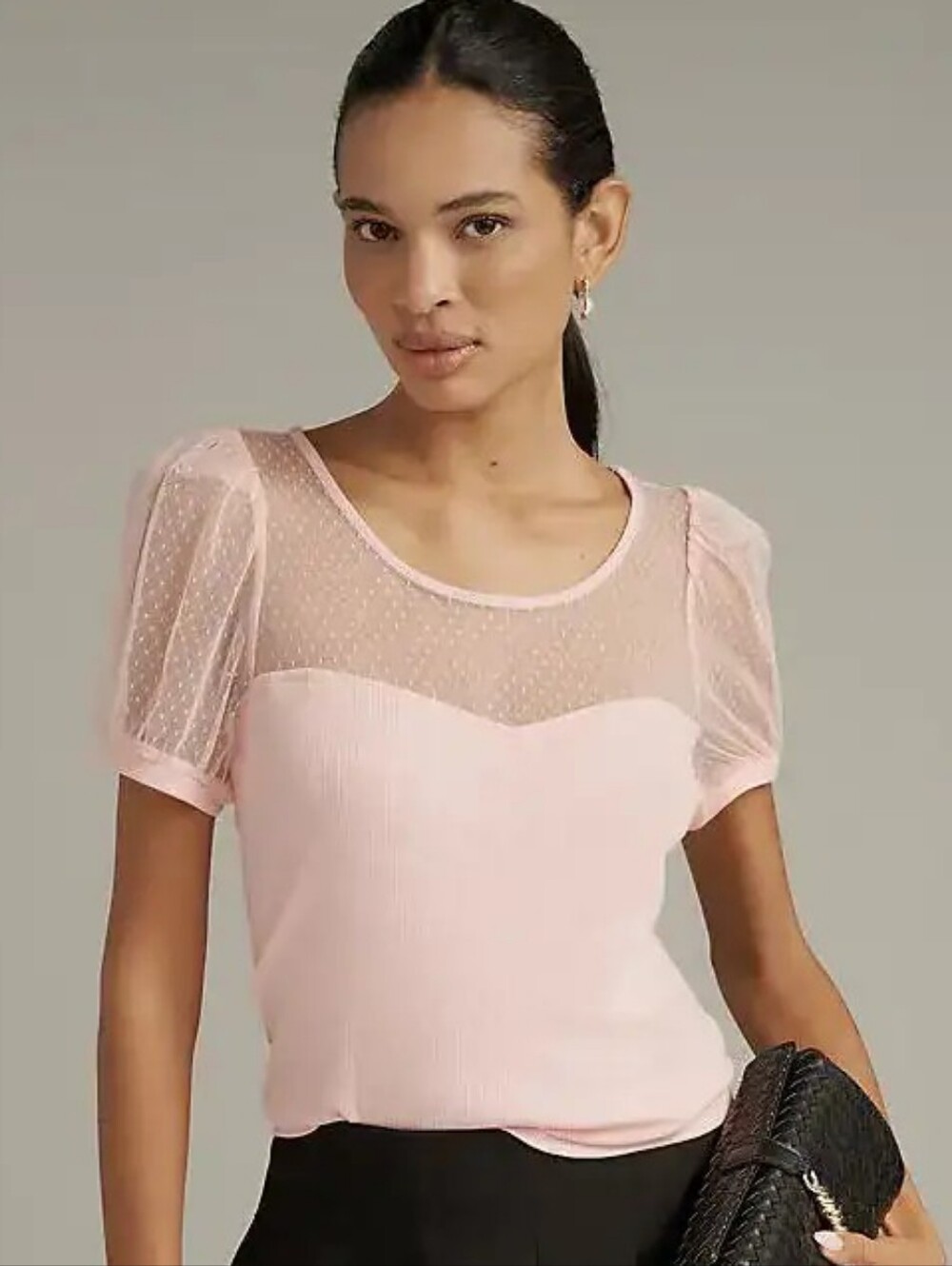 Maeve Sheer Yoke Sweetheart Top